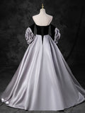 Black Sweetheart Neck Velvet Floor Length Formal Dress, Detachable off Shoulder Chic Party Dress HZ1024