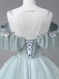 Beautiful Tulle Sequins Long Formal Dresses, A-Line Evening Dresses HZ1024