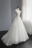 Previous Next A-Line Tulle Lace Long Prom Dresses, Evening Party Dresses HZ1024