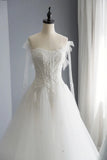 Previous Next A-Line Tulle Lace Long Prom Dresses, Evening Party Dresses HZ1024