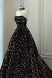 Stylish Sequins Long Prom Dress, A-Line Party Dress HZ1024