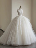 Light Champagne Ball Gown Tulle Sweetheart Long Prom Dress, Beautiful Formal Dress Sweet 16 Dress HZ1024